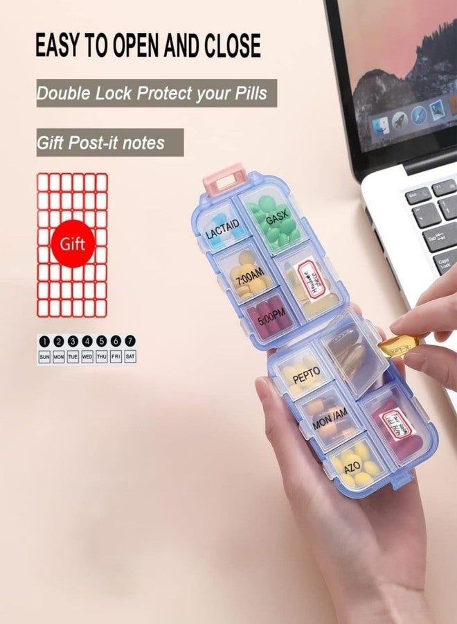AJKN Double Layer Pill Organizer - 10 Compartment Portable Medicine Box for Travel, Outdoor, and Camping | Leakproof & Compact Storage Container for Daily Use - Image 3